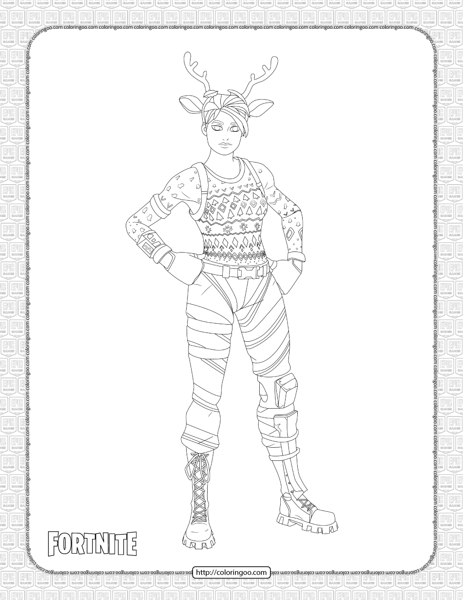 printable fortnite red nose raider coloring page