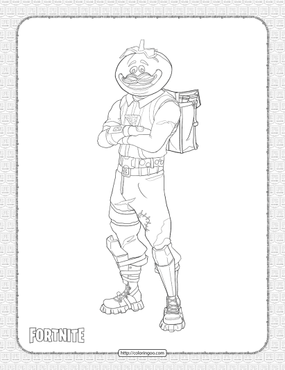 printable fortnite tomato head skin coloring page