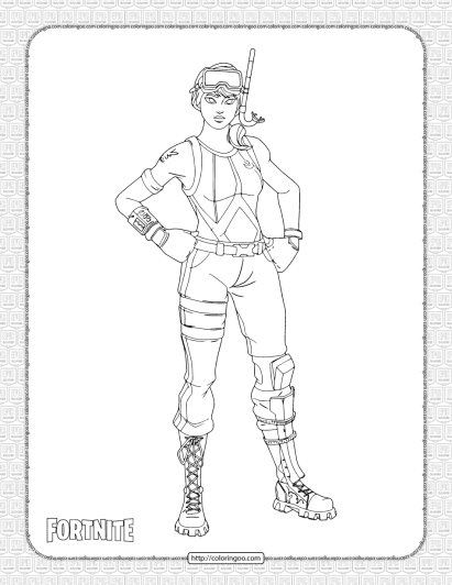 printable snorkel ops fortnite skin coloring page