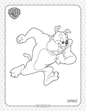 Printable Tom and Jerry Spike Coloring Page