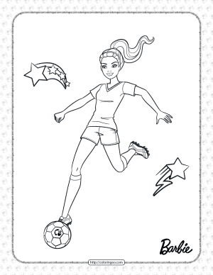 Printables Barbie Soccer Player Coloring Page