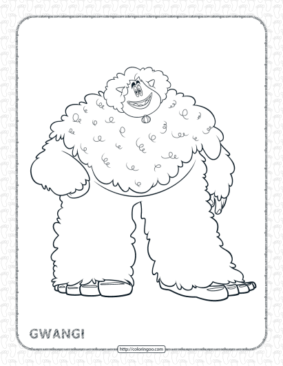 printables smallfoot gwangi pdf coloring page