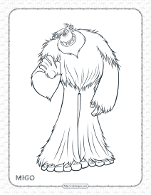 printables smallfoot migo pdf coloring page