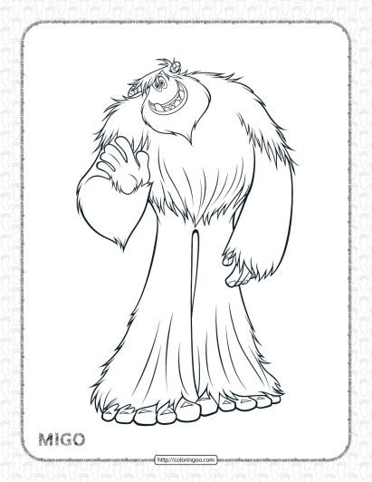 printables smallfoot migo pdf coloring page