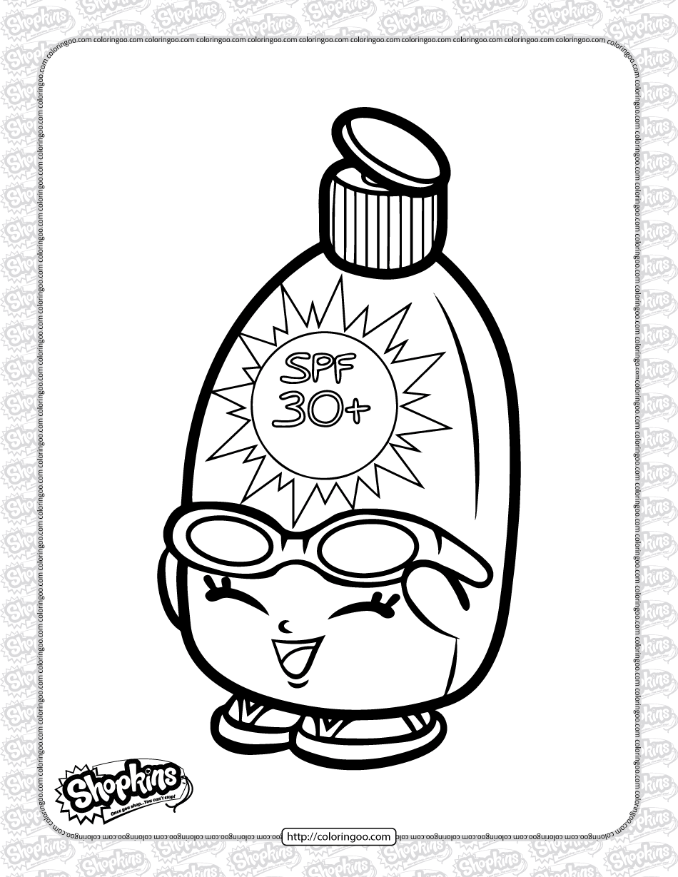 free printable shopkins sunny screen coloring page