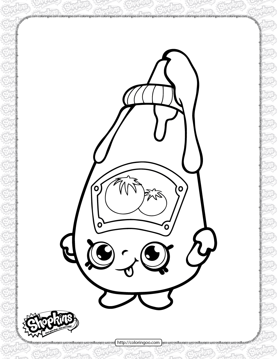 free printable shopkins tommy ketchup coloring page