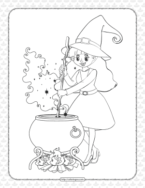 free printable witch pdf coloring pages