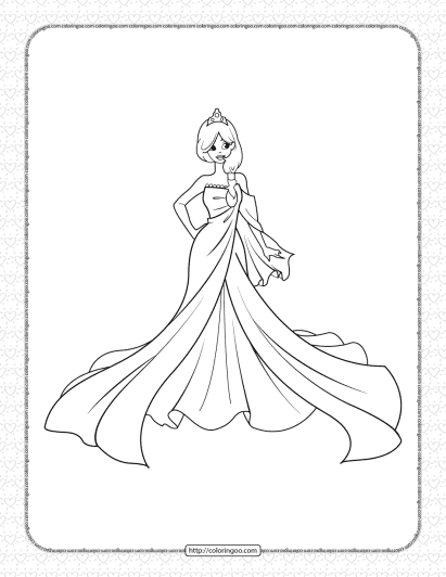 printable a beautiful princess coloring page