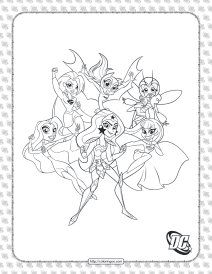 printable dc super hero girls coloring sheet