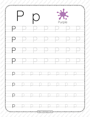 printable dotted letter p tracing pdf worksheet