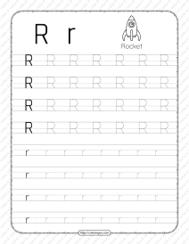 Printable Dotted Letter R Tracing Pdf Worksheet