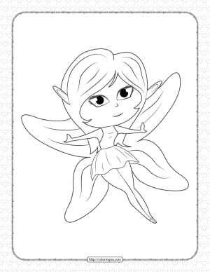 Printable Long-eared Fairy Coloring Page