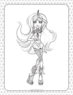 Printable Monster High Cleo De Nile Coloring Page