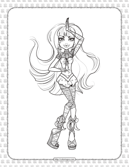 printable monster high cleo de nile coloring page