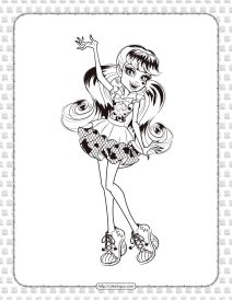 printable monster high draculaura coloring page