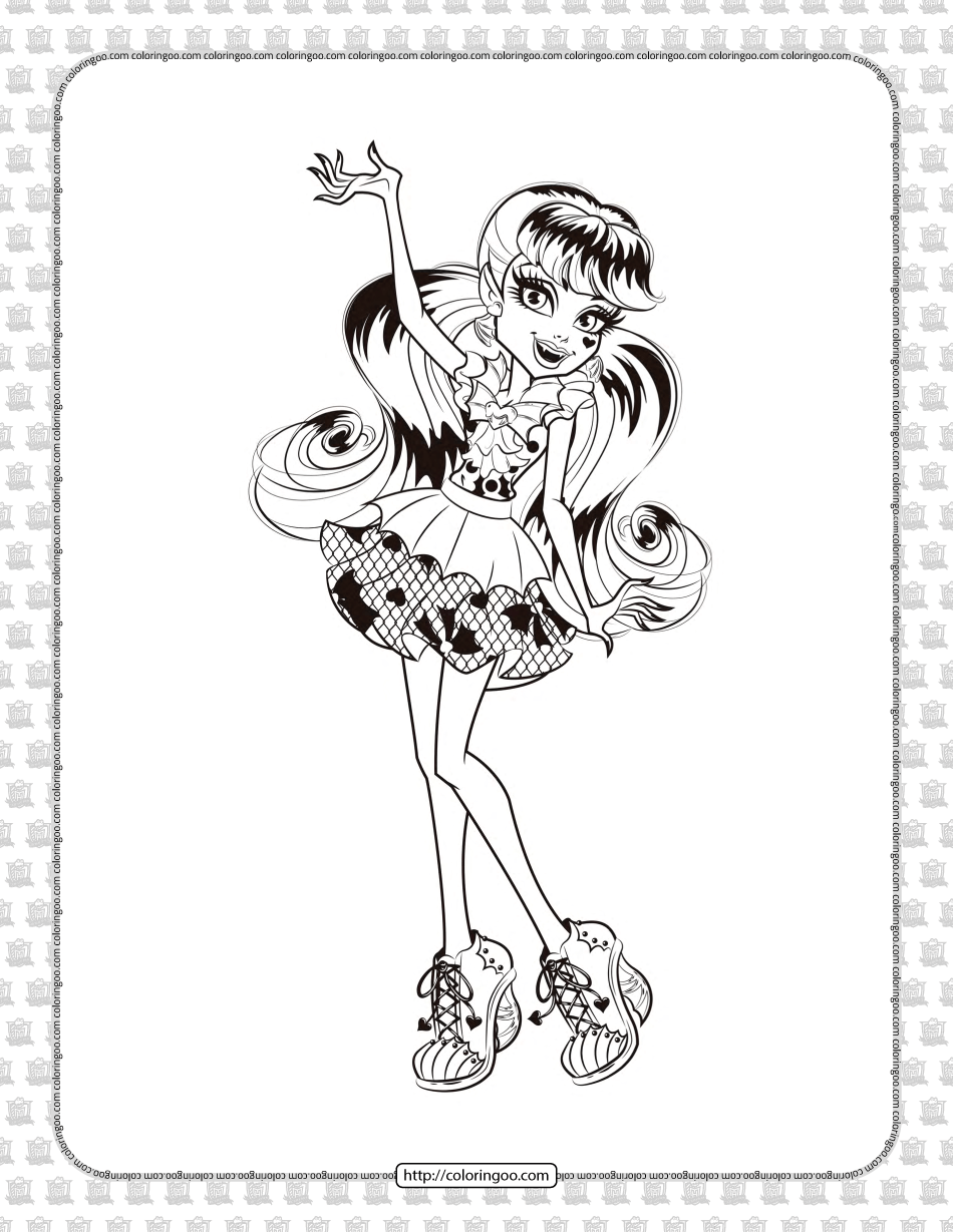 Printable Monster High Draculaura Coloring Page