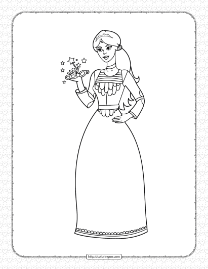 printable princess coloring page for girls