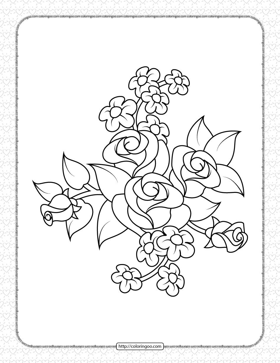 Printable Rose Coloring Pages for Girls