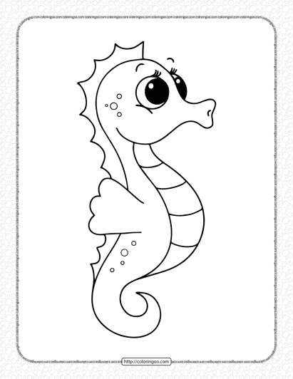 printable seahorse coloring pages for kids