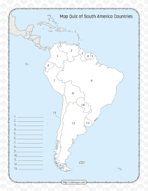 printable south america countries map quiz worksheet