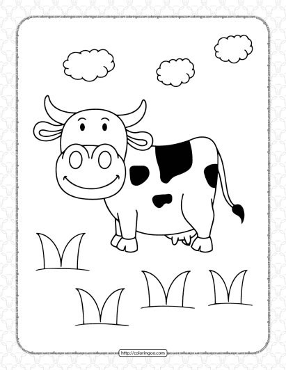 cow pdf coloring pages