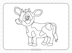 Free Printable Cow Coloring Page