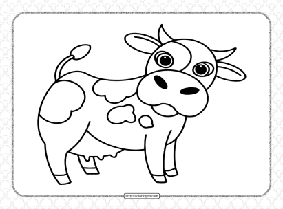 free printable cute cow coloring pages