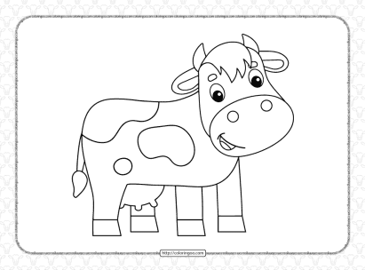 free printable sweet cow coloring page