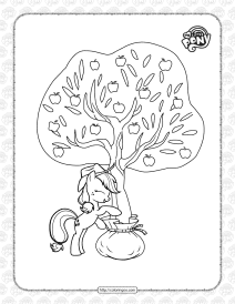 MLP Applejack Under The Tree Coloring Page