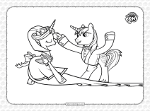 mlp princess cadance and shining armor coloring page