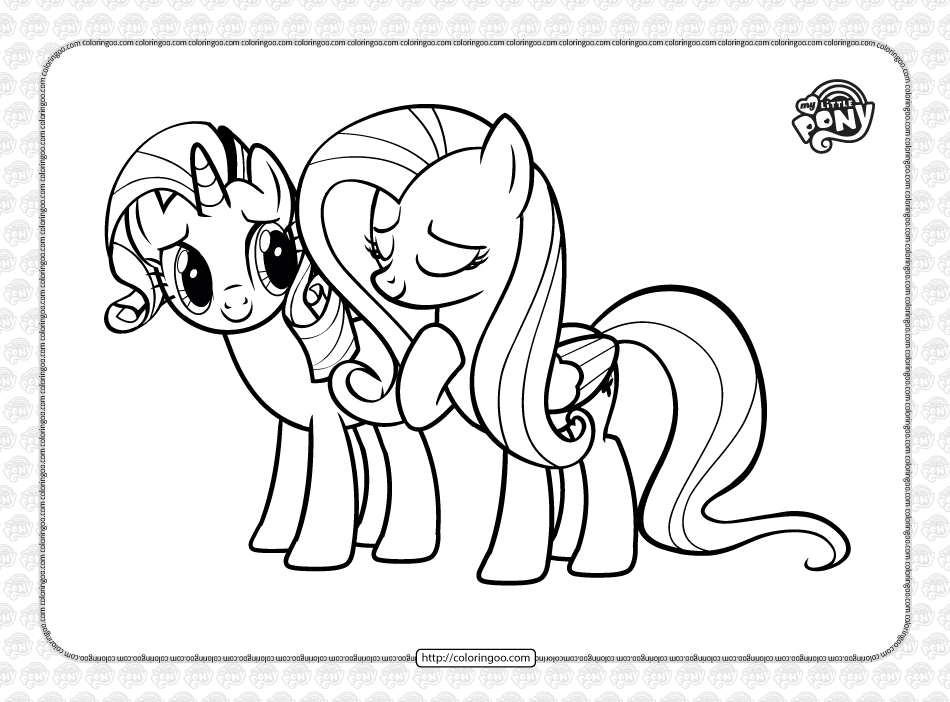 MLP Rarity and Fluttershy Coloring Page