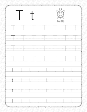 Printable Dotted Letter T Tracing Pdf Worksheet
