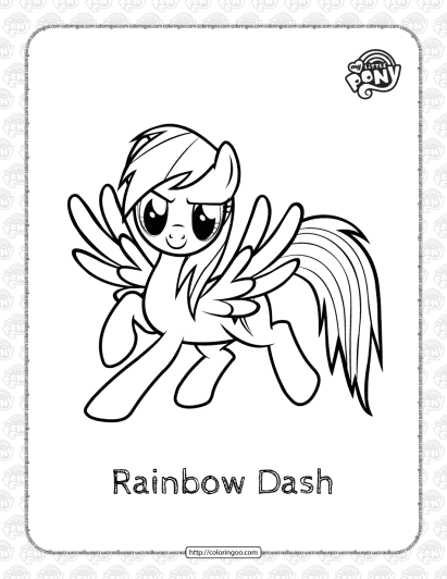 printable mlp rainbow dash coloring page