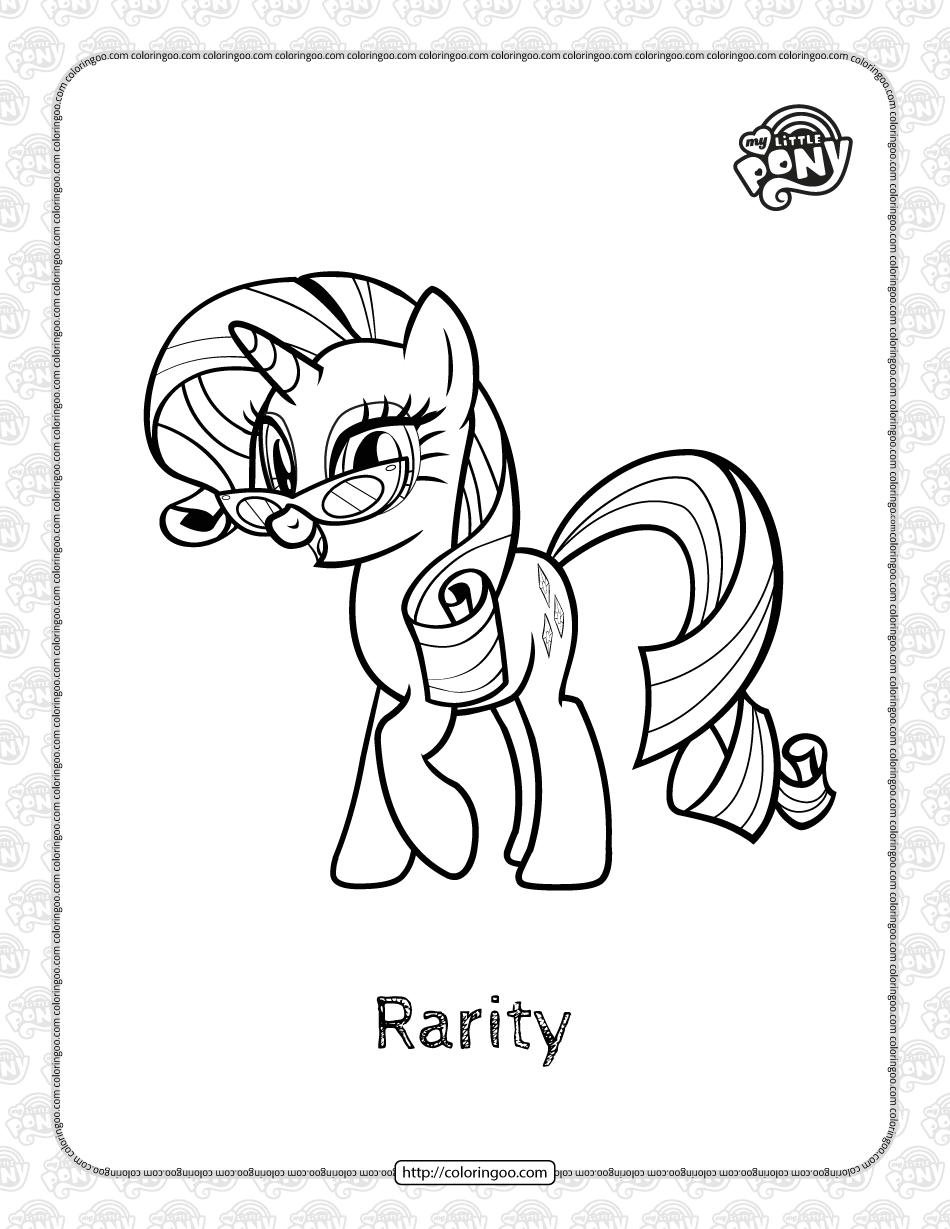 Printable My Little Pony Rarity Coloring Page