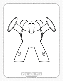 printable pocoyo elly and her cymbals coloring page