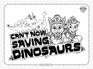 Paw Patrol Can't Saving Dinosaurs Coloring Page