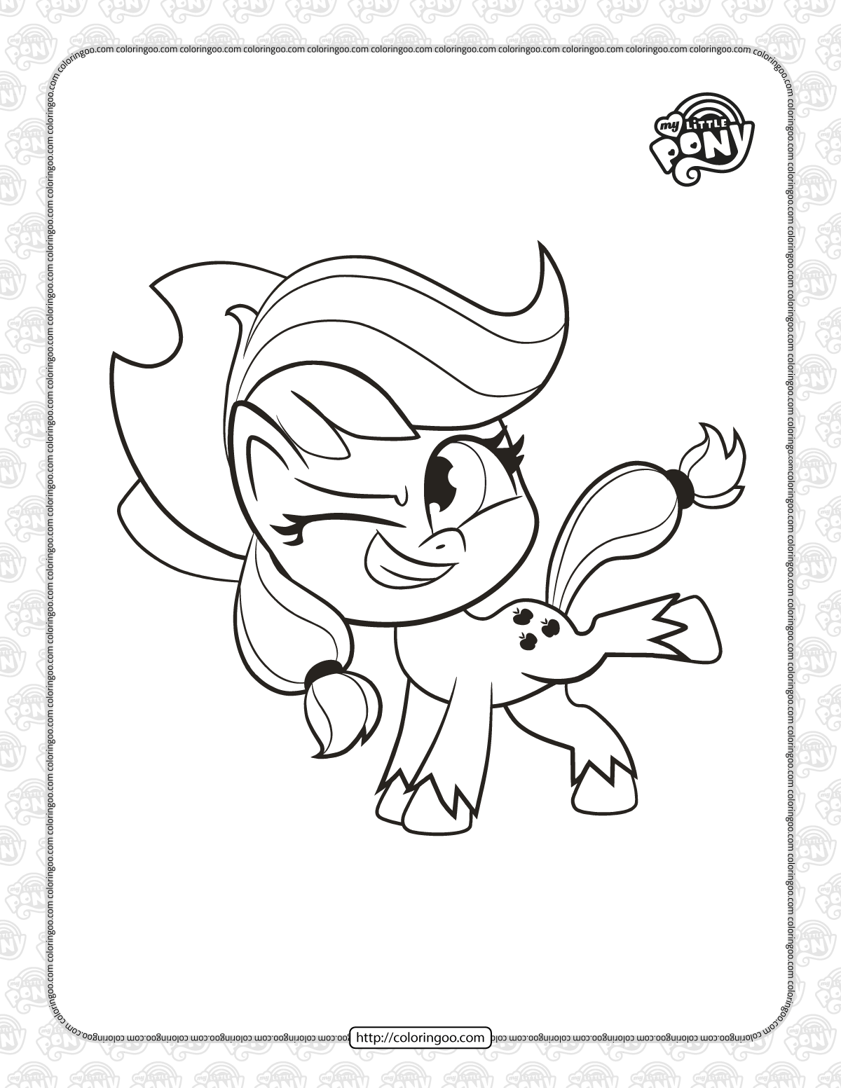 free pony life applejack pdf coloring book