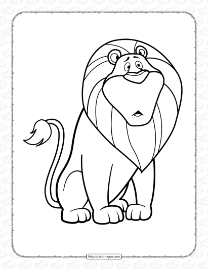 free printable lion pdf coloring book