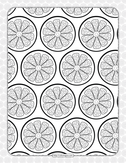 free printable orange slices coloring page