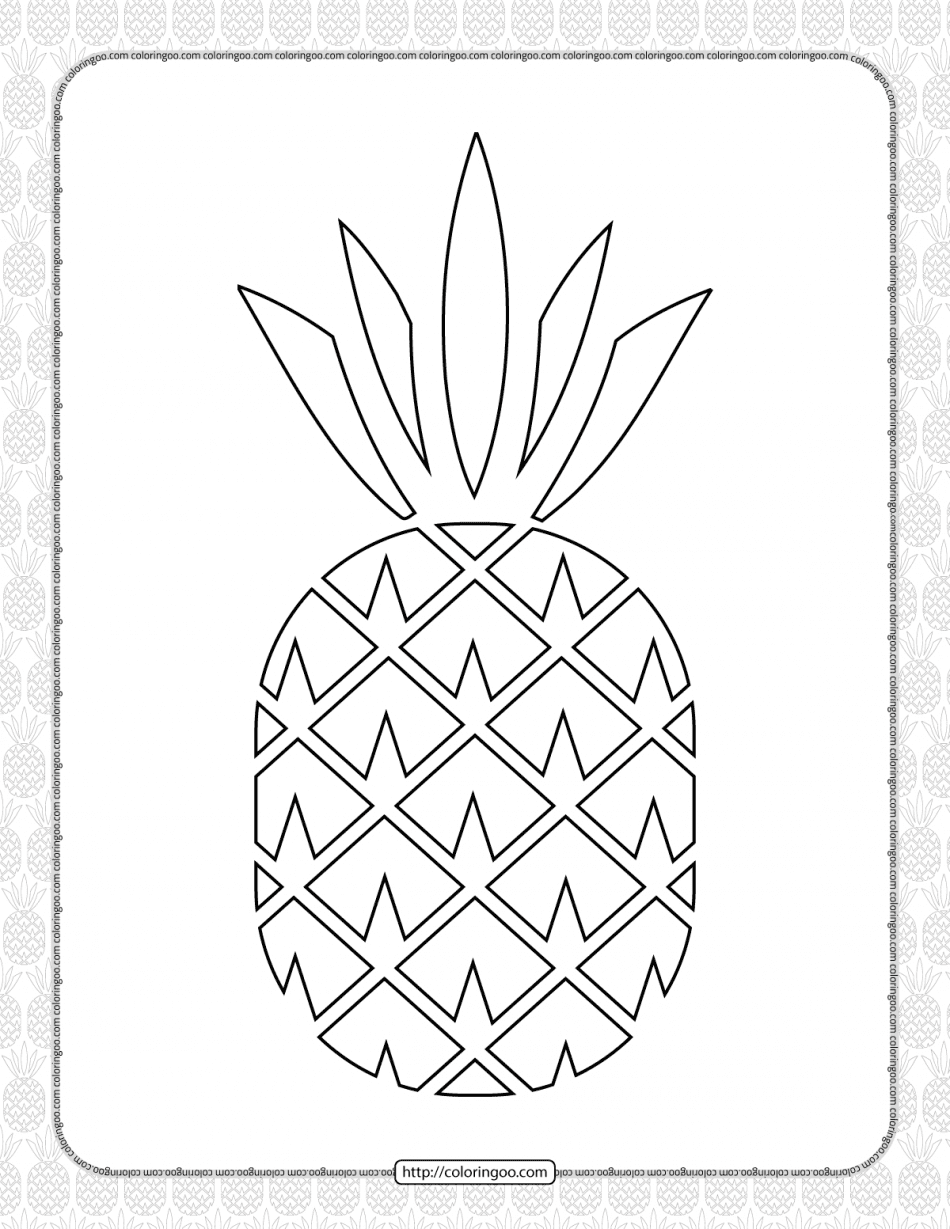 Free Printable Pineapple Pdf Coloring Book