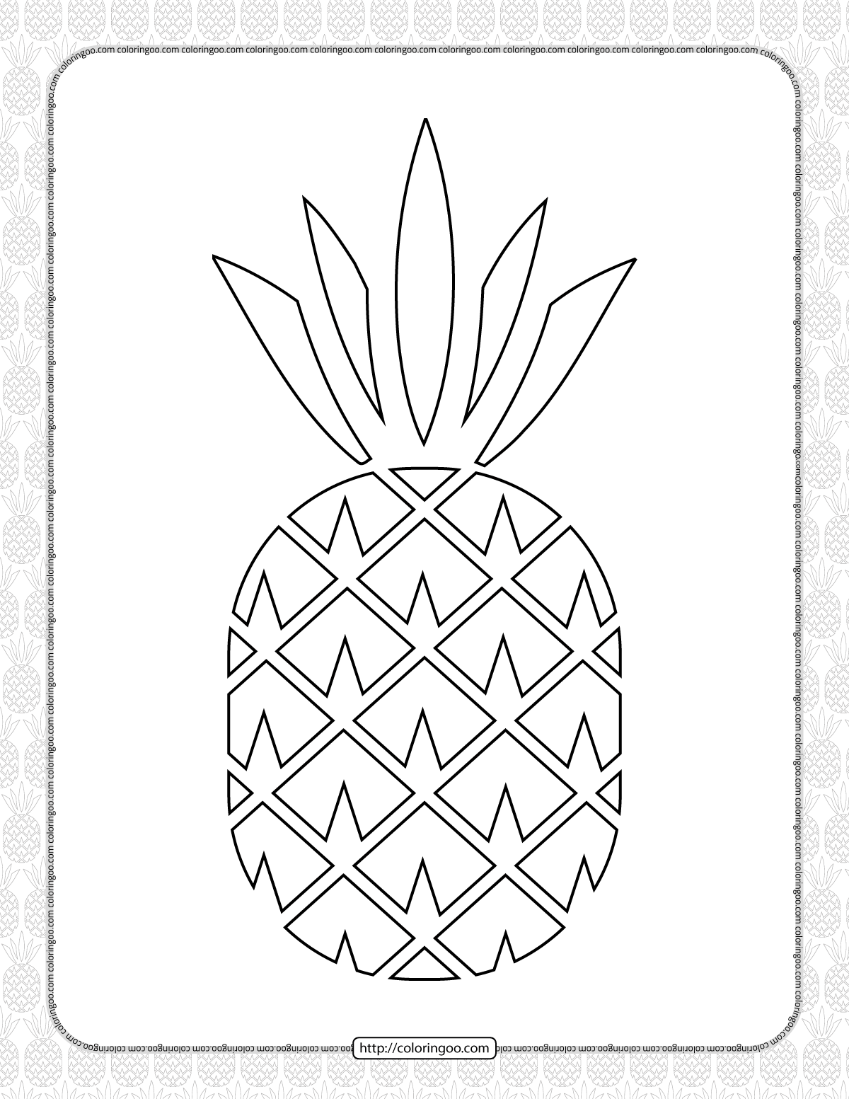 free printable pineapple pdf coloring book