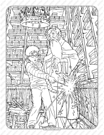 harry potter gets his wand coloring page