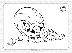 mlp pony life fluttershy coloring page for kids
