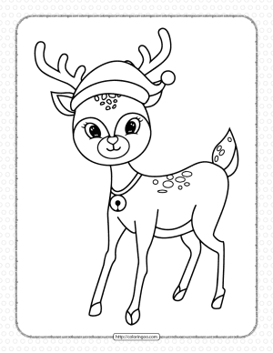 Printable Christmas Reindeer Coloring Pages for Kids