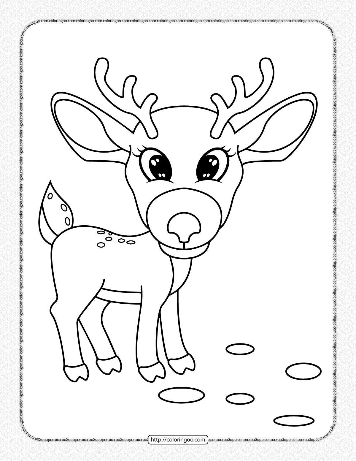 printable deer pdf coloring book for kids