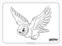 Printable Harry Potter Hedwig Coloring Page - Free Printable Coloring