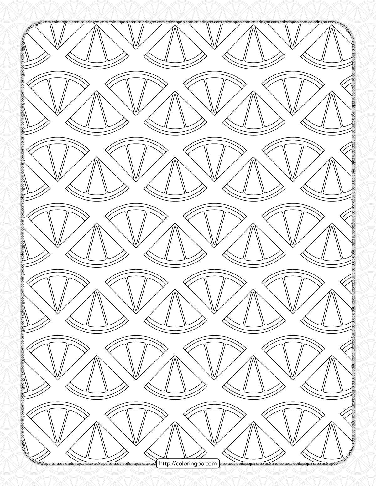 printable lemon slices pdf coloring page