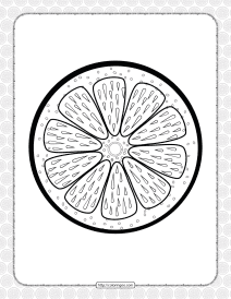 printable orange slice pdf coloring page