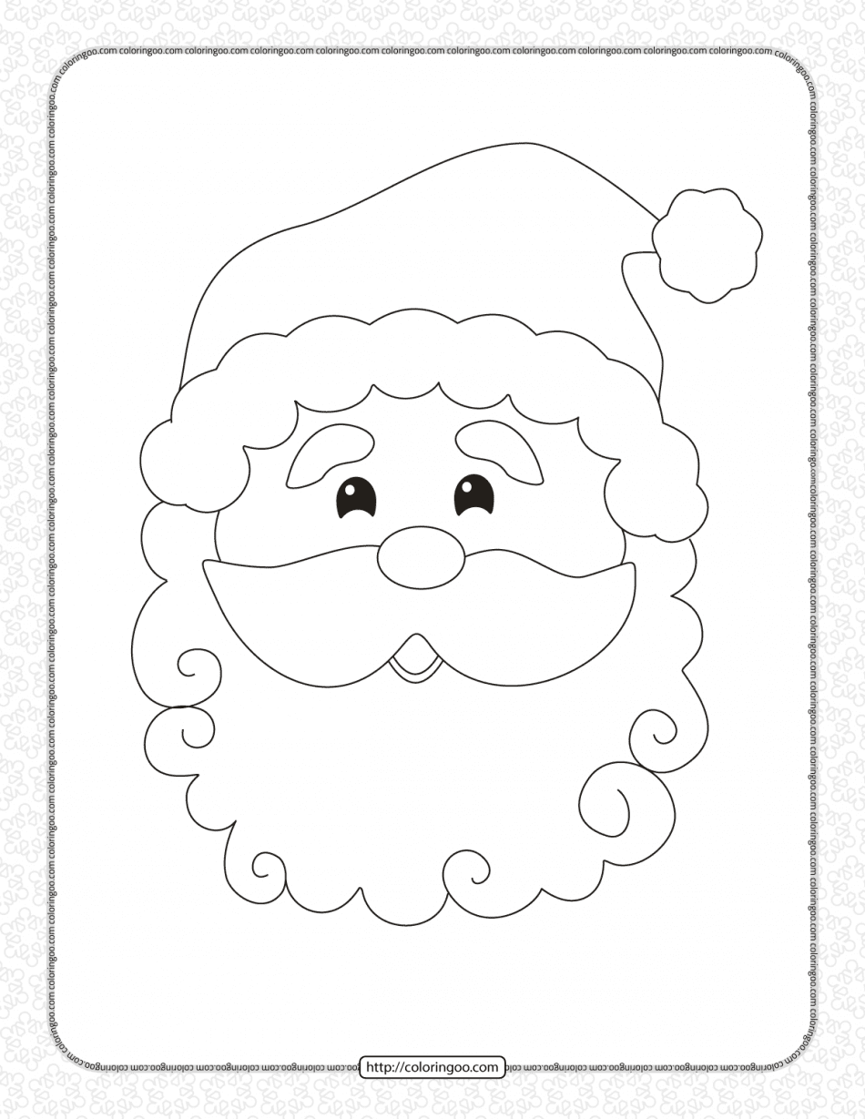 Printable Santa Claus Head Coloring Pages