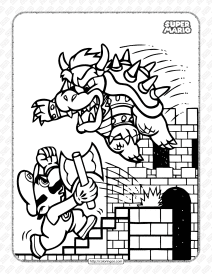 printable super mario and bowser coloring book